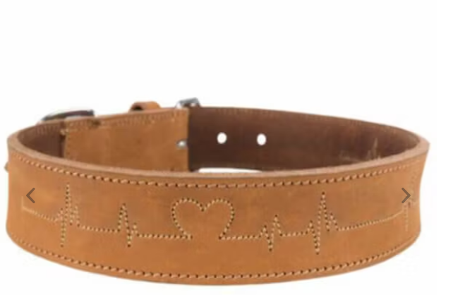Trixie Hundehalsbånd Rustic Oliegarvet Læder Heartbeat - Brun